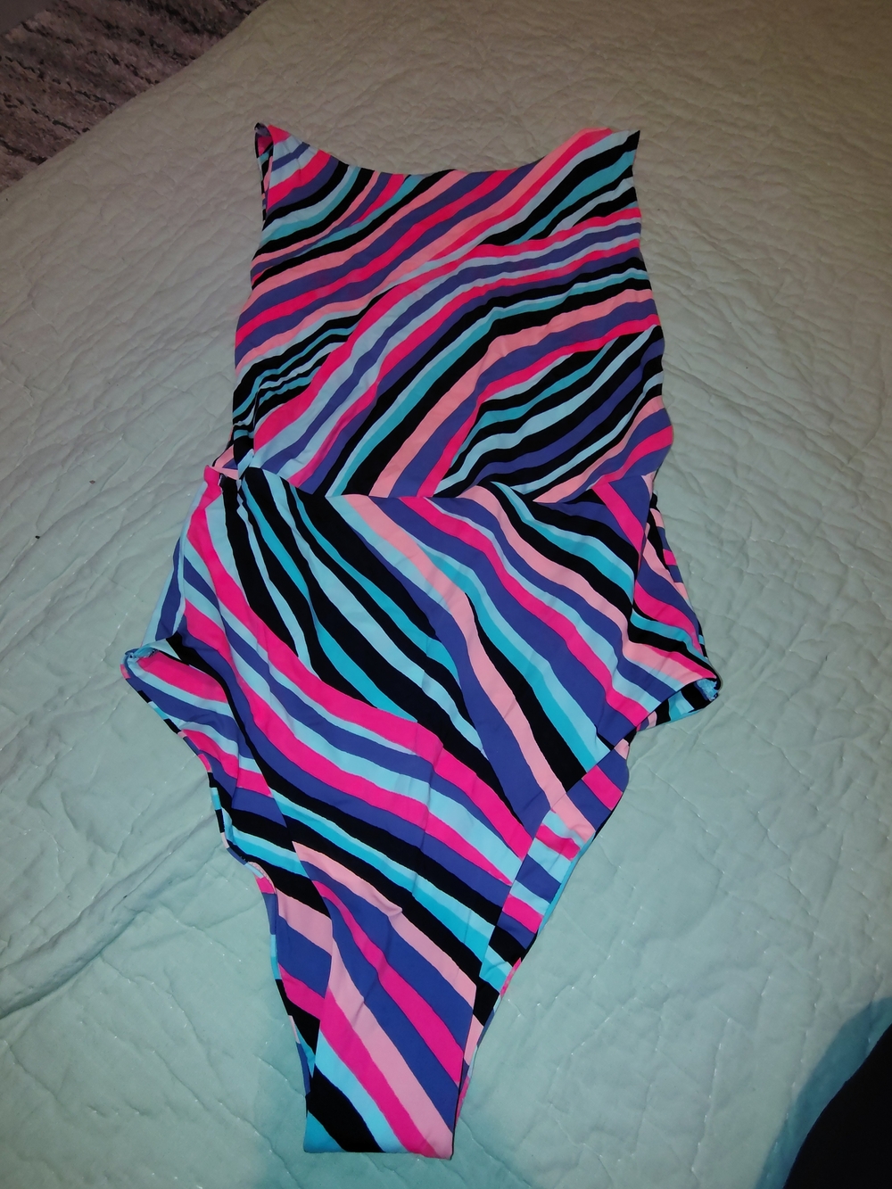 aerie Bright Multicolor Striped One-Piece Swimsuit